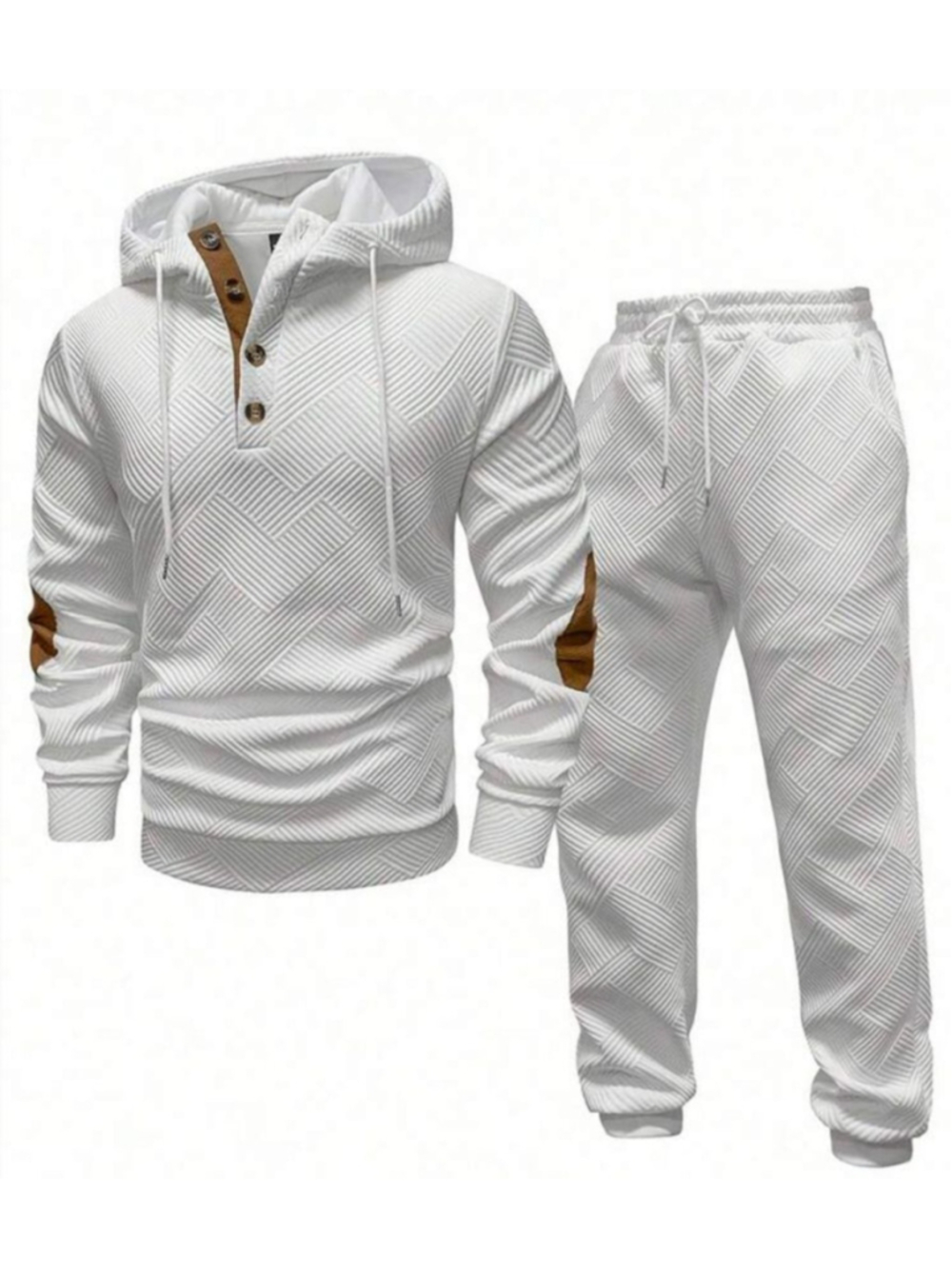 Men's MANFINITY Hoodie & Jogger Set XXL Gray with Brown Accents